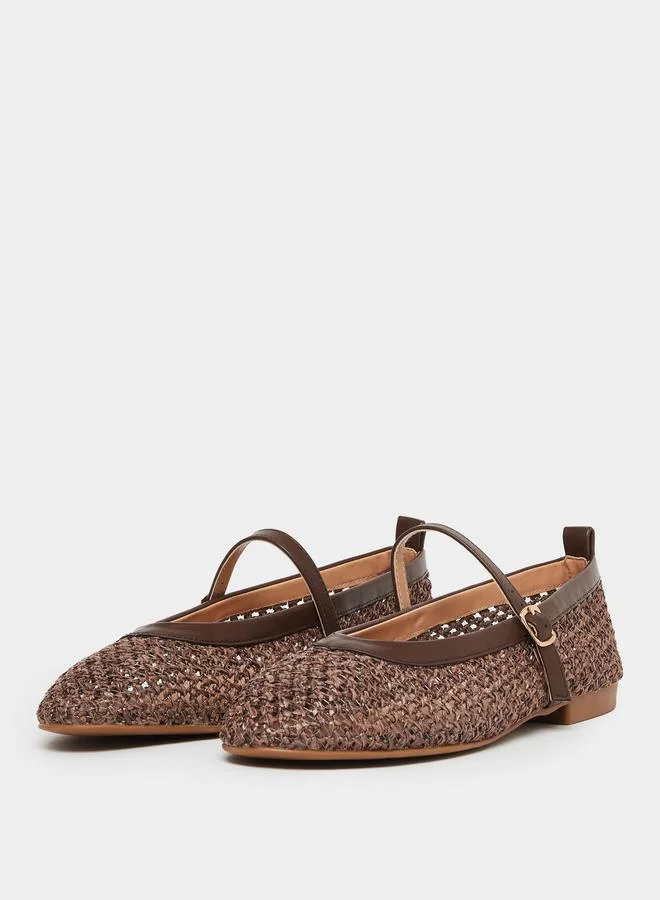 ستايلي حذاء باليرينا فلات منسوجة